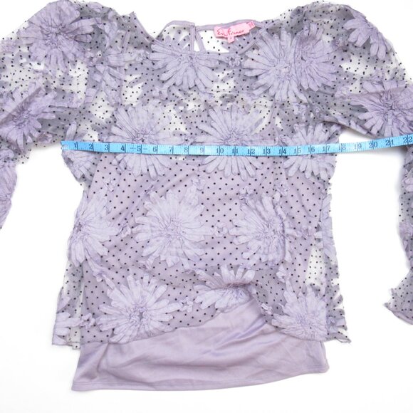 Anthropologie Eva Franco Lace Floral Blouse Purple M - Picture 5 of 10